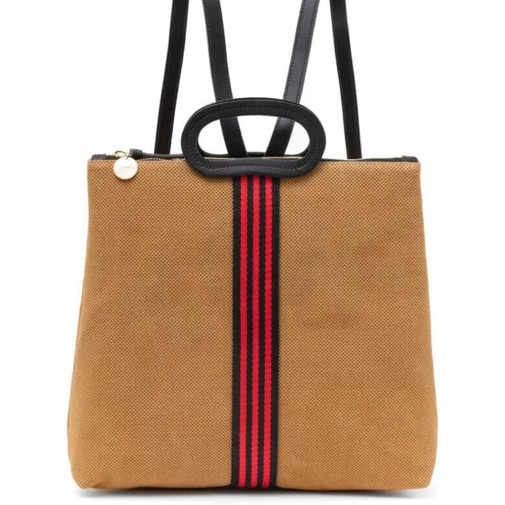 CLARE V Perforated Suede Leather MARCELLE Backpack Bag
